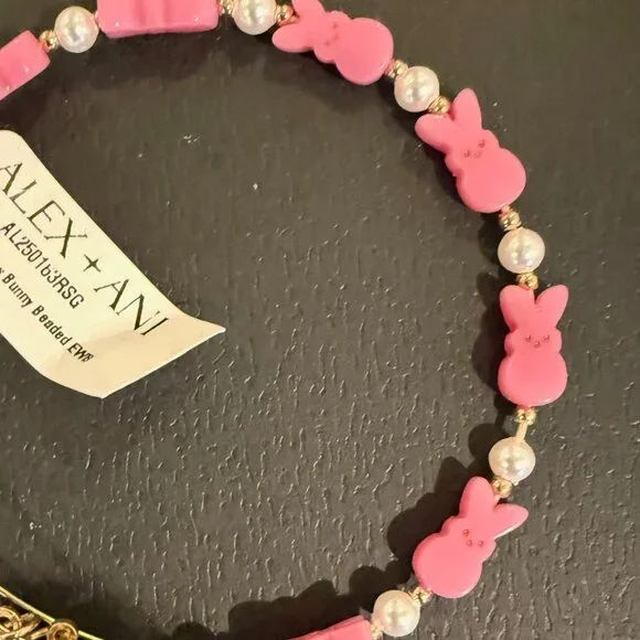 Alex and Ani Easter Peeps Bunny Beaded Bangle pink, collectable - Picture 13 of 14